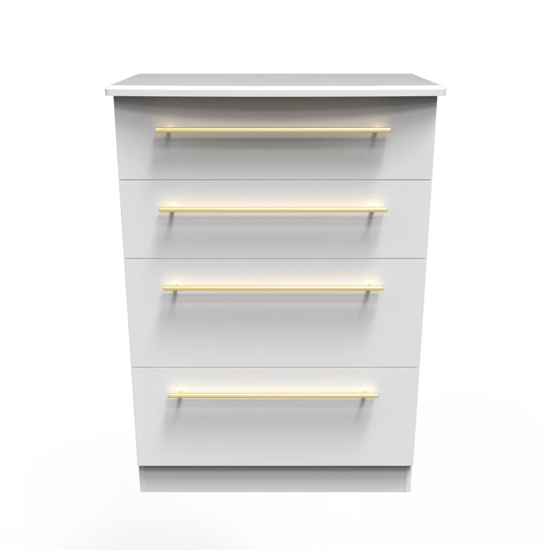 Image of Helmsley 4 Drawer Deep Chest In White Ash (Ready Assembled)