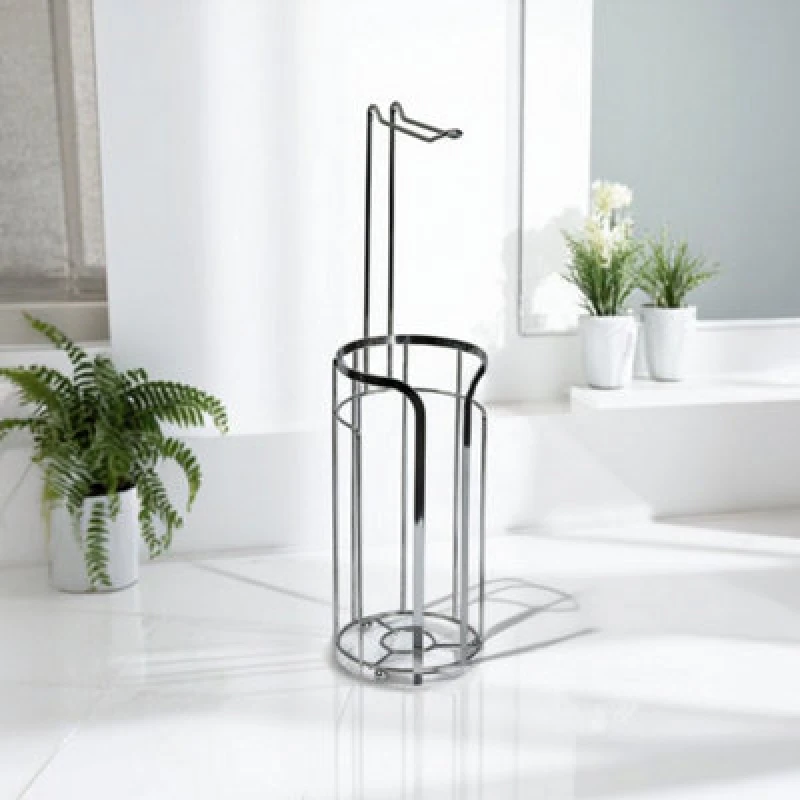 Image of Showerdrape Dante Chrome Toilet Roll Holder & Spare Paper Holder Combination