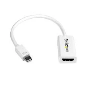 image of StarTech Mini Displayport To HDMI 4K Audio Video Converter Mdp 1.2 To HDMI Active Adapter For Mac Book Pro Mac Book Air 4K 30 Hz white