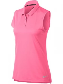 Nike Golf Dry Sleeveless Polo Pink Silver