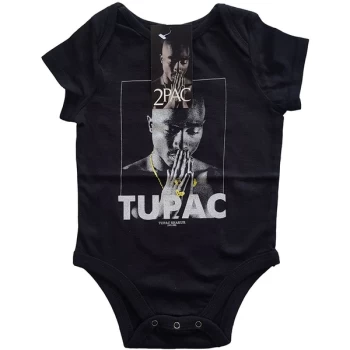 image of Tupac - Praying Kids 0-3 Months Babywear - Black