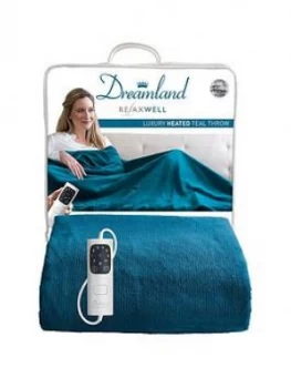 image of Dreamland Dreamland Relaxwell Luxury Teal Blue Heated Throw