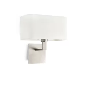 image of Hanna Wall Lamp Nickel with Shade 1x E27