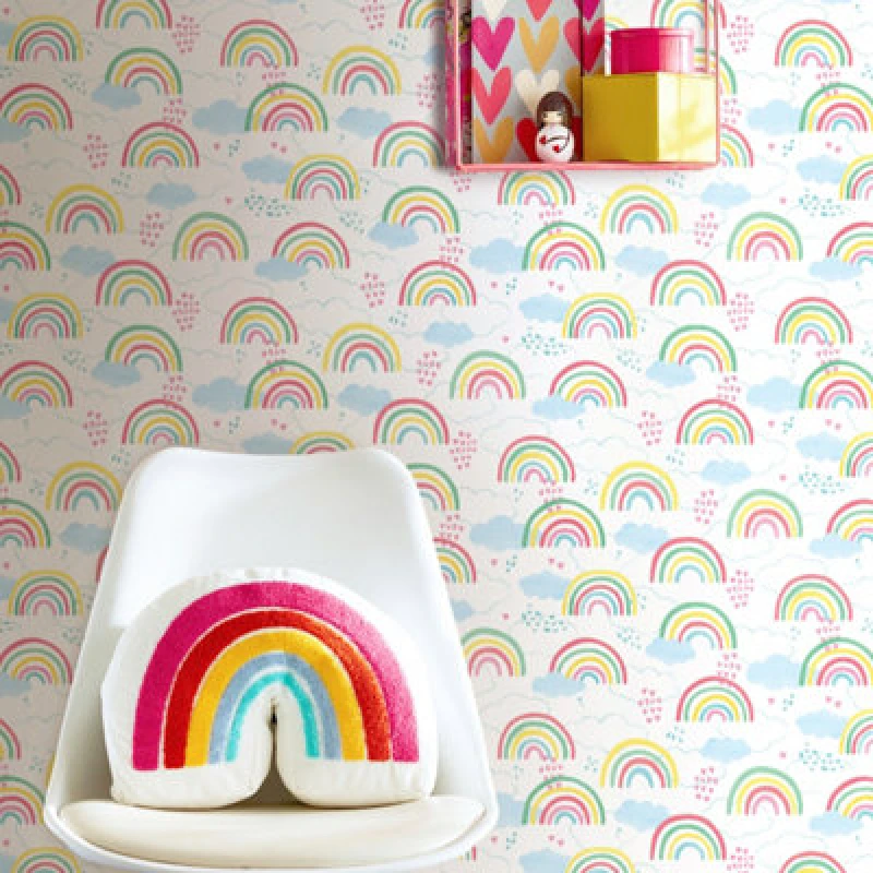 Image of Hoopla Walls Rainbow Love Fruit Salad 10M Wallpaper