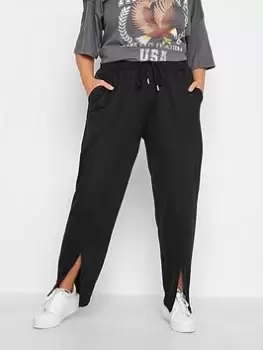 image of Yours Straight Leg Split Jogger - Black, Size 22-24, Women