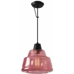 Image of Color pendant light, steel and magenta glass