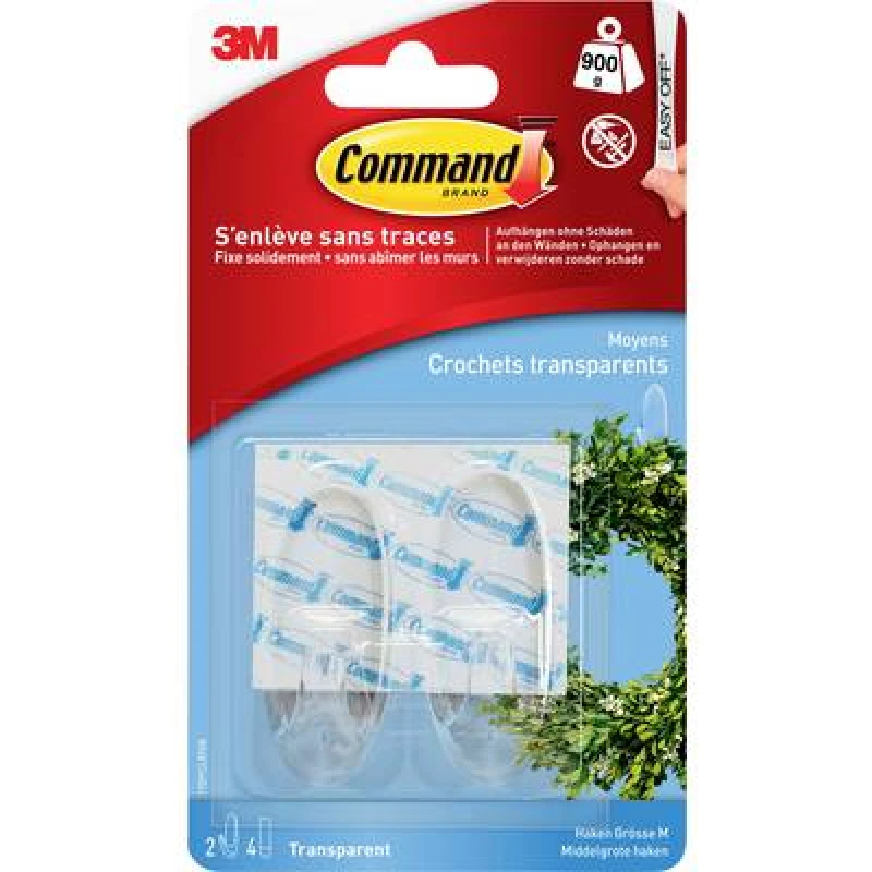 Image of 3M 3M Command Hook M Transparent Content: 2 pc(s) 17091CLRFGN