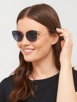 Image of Polaroid Cateye Sunglasses, Gold/Grey, Women
