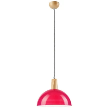 image of Lamkur Lighting - Dome Pendant Ceiling Lights Magenta, 1x E27