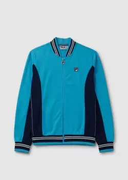 Image of Fila Mens Baseball Track Jacket In Aquariuse/Egret