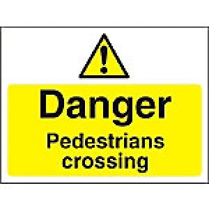 Image of Warning Sign Pedestrians Crossing PVC 45 x 60 cm