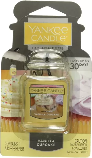 Image of Vanilla Cupcake (Pack Of 10) Yankee Candle Car Jar Air Freshener