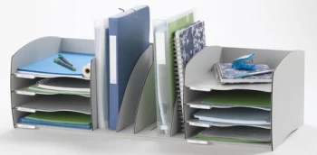 Image of Fast Paper Desktop Organizer 8 Comp Grey