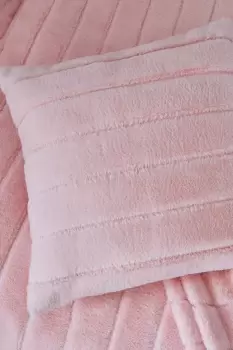 image of Hella Cosy Banded Faux Fur Cushion