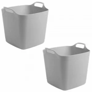 Image of Wham Flexi Square Tub 25 Litres Pack of 2 Grey