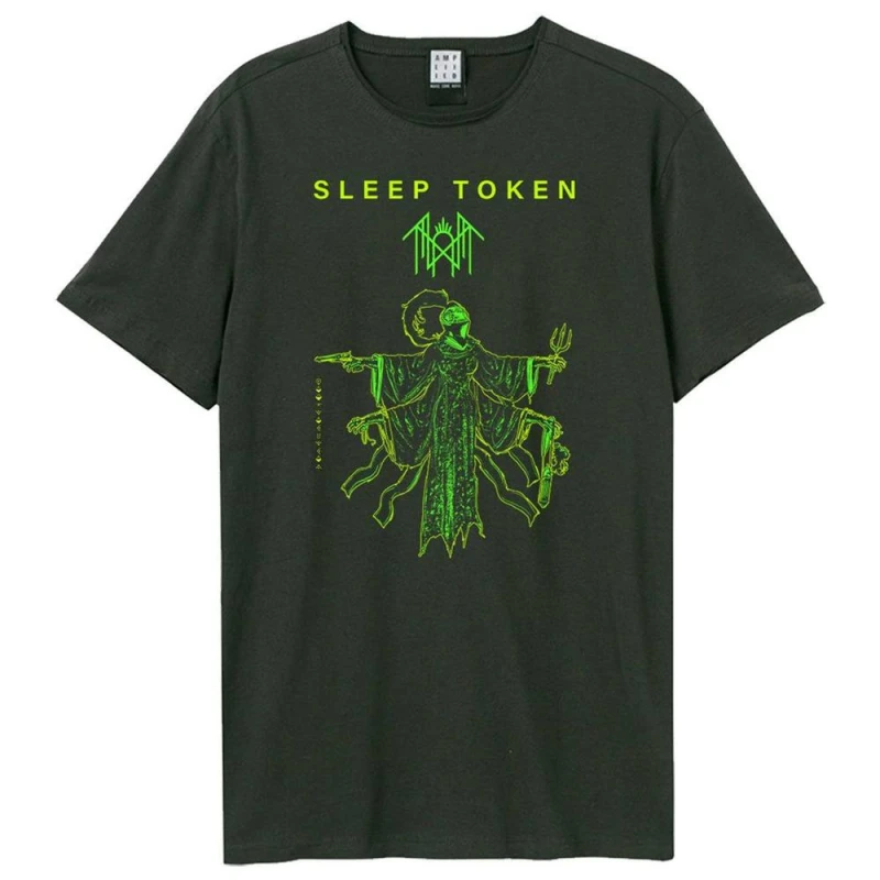 Image of Amplified Mens Sleep Token Bl Poster T-Shirt in Charcoal Size: Large Charcoal Male L
