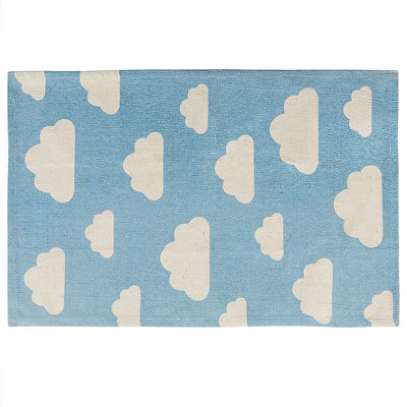 Image of Beliani Kids Rug Gwalijar Blue 60 X 90 Cm Cotton