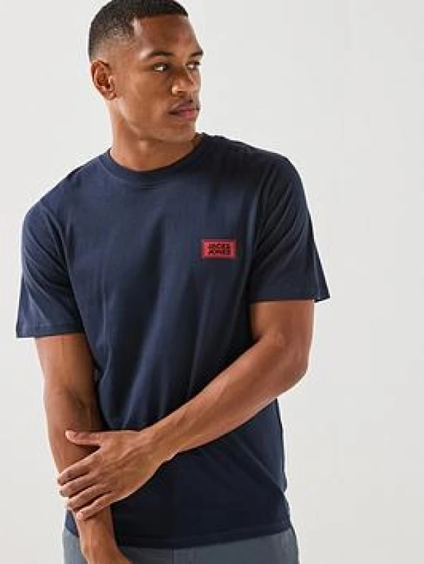 Image of jack & jones Rush Crew Neck Short Sleeve T-Shirt Navy Blue Cotton S