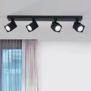 Image of 4 Light GU10 Square Spotlight 4x GU10 Black Linear