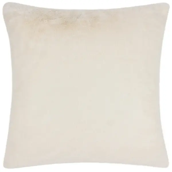 image of Stanza Faux Fur Cushion Ecru, Ecru / 55 x 55cm / Polyester Filled