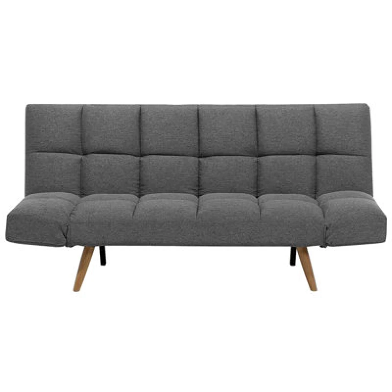 Image of Beliani Sofa Bed 2 Seater Ingaro Fabric Dark Grey