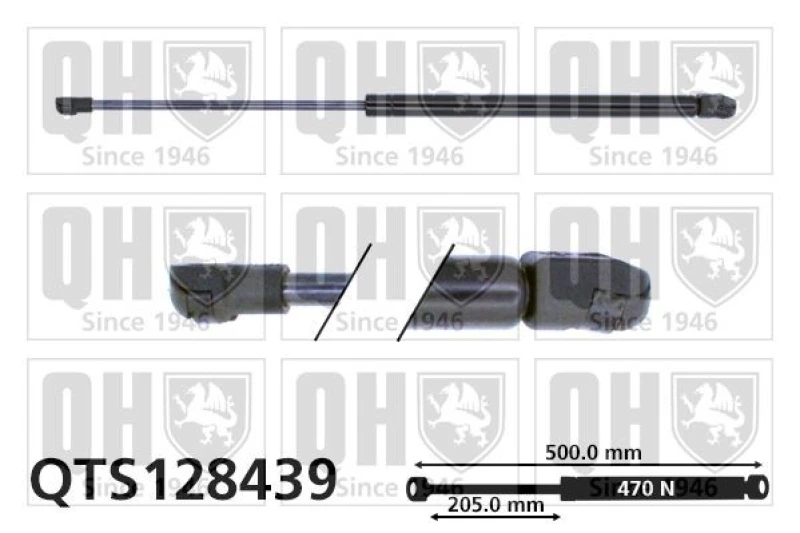 Image of QUINTON HAZELL Tailgate strut QUINTON HAZELL QTS128439