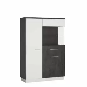 image of Zingaro Low Display Cabinet Right Hand In Grey And White