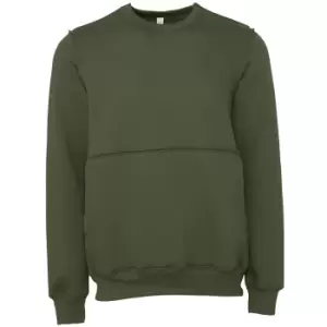 image of Bella + Canvas Unisex Adult Raw Seam Sweatshirt (L) (Military Green)