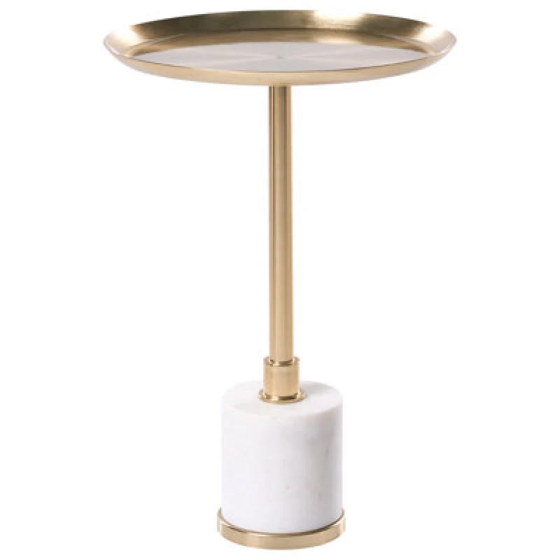 Image of Beliani Side Table Camelo Metal White Marble