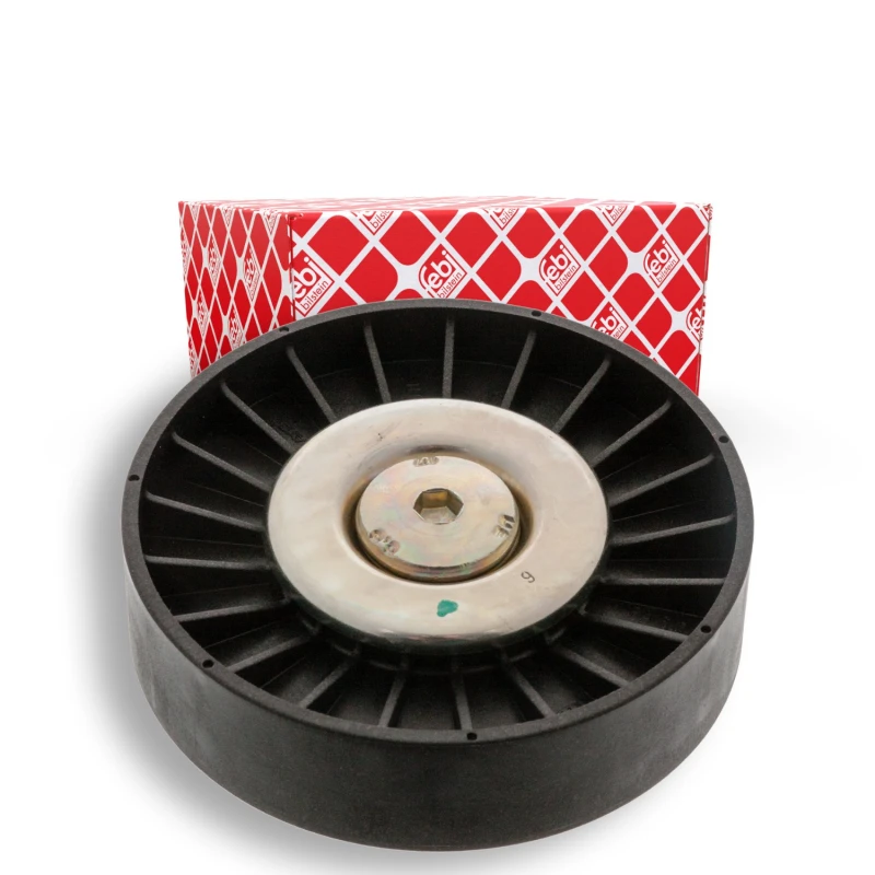 Image of FEBI BILSTEIN 21568 Tensioner Pulley with screw Plastic Tensioner Pulley,v-ribbed belt (310)