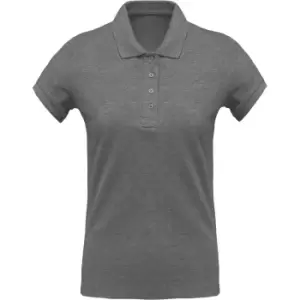 image of Kariban Womens/Ladies Organic Pique Polo Shirt (L) (Grey Heather)