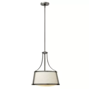 Image of Hinkley Charlot Cylindrical Pendant Light 3x E27 Antique Nickel