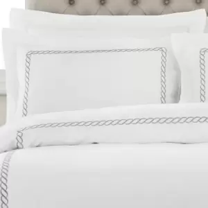 image of Paoletti Cleopatra 200 Thread Count Oxford Pillowcase Cotton Silver