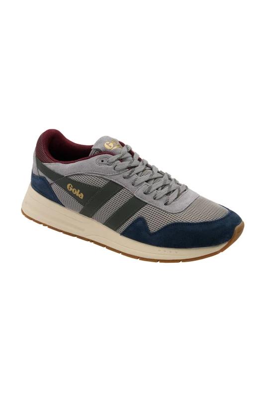 Image of Gola Classics Mens 'Delta' Mesh Lace-Up Trainers in Grey Size: 7 Grey Male 7