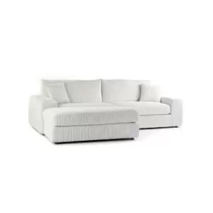 image of Luciana Luxury Jumbo Cord Corner Sofa - Cream - Cream