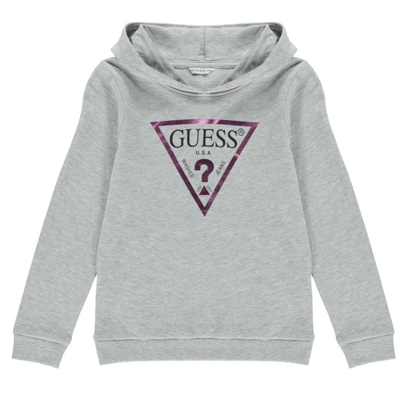 Image of Guess Core Logo Hoodie - Grey Grey 15 - 16 Years