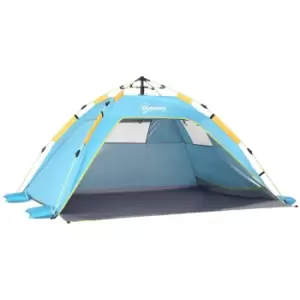 Outsunny 2 Man Pop-up Beach Tent - Light Blue