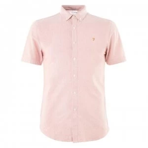 Image of Farah Vintage Brewer Short Sleeve Shirt - Peach 898