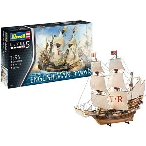 Image of English Man O'War 1:96 Scale Level 5 Revell Model Kit