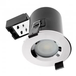 image of Wickes Fire Rated Chrome Shower Light Fitting with Cool White Cob LED - 5W GU10