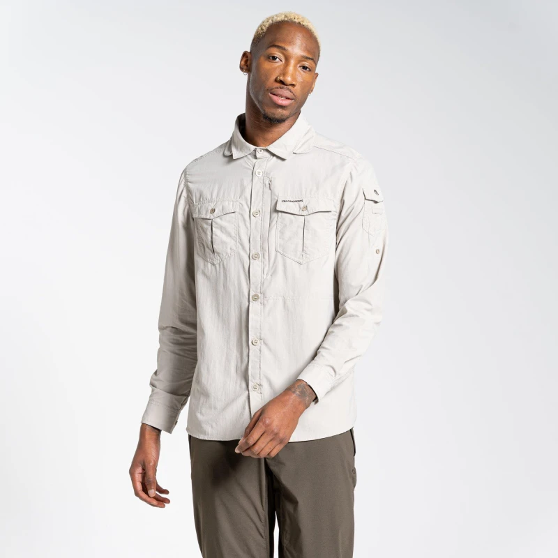 Image of Craghoppers Mens Crag Long Sleeve Shirt Parchment male 2X Large