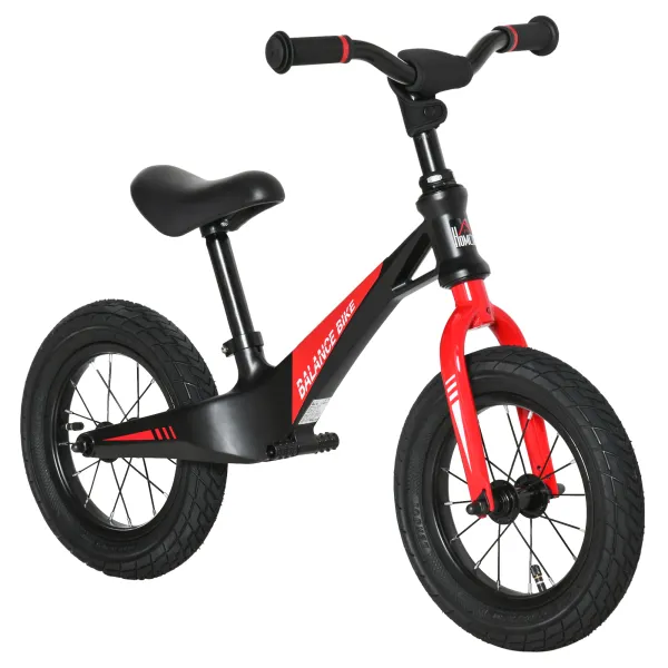 image of HOMCOM 30cm Kids Balance Bike, No Pedal Training Bicycle, w/ Air Filled Tires, Adjustable Handlebar, Padded Seat, for Children Aged 3-6