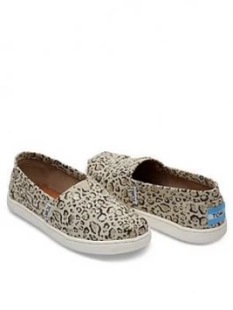 Image of Toms Girls Alpargata Leopard Canvas Shoe - Leopard