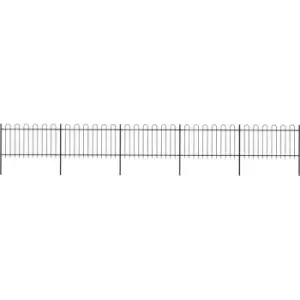 Image of Vidaxl - Garden Fence with Hoop Top Steel 8.5x1 m Black Black