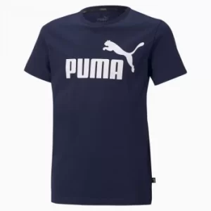 Image of PUMA Essentials Logo Youth T-Shirt, Peacoat, size 13-14 Youth, Clothing
