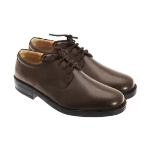 Image of Roamers Mens Flexi Plain Leather Gibson Shoes (9 UK) (Black)