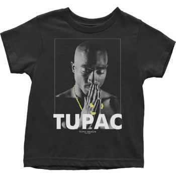 image of Tupac - Praying Kids 12 Months T-Shirt - Black