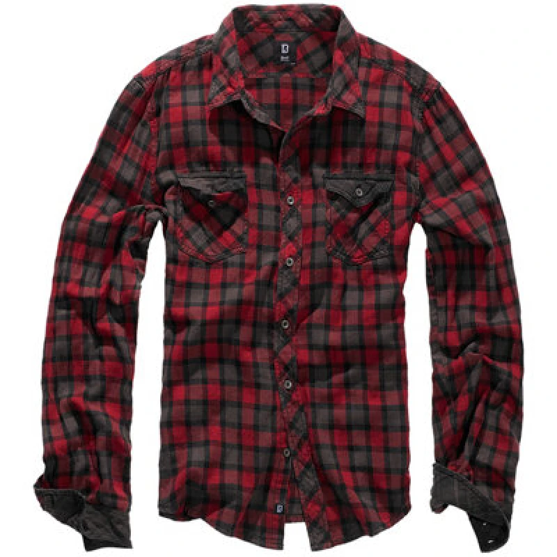 Image of Brandit Duncan Longsleeve red grey S Men