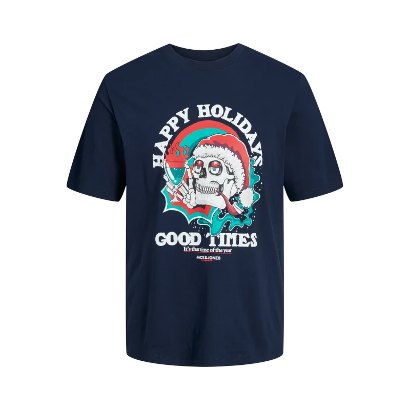 Image of jack & jones Children's crew neck T-Shirt Jack & Jones Jorchristmas Skull Bleu Male 14 ans