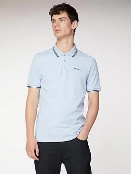 Image of Ben Sherman Classic Tipped Polo-ANGEL Blue Size M Men